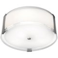 Access Lighting Tara, Flush Mount, Brushed Steel Finish, Opal Glass 50120-BS/OPL
